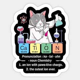 Funny Inorganic Chemistry Cat Art Gift Sticker